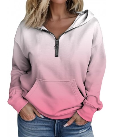 Half Zip Pullover Sweatshirts for Women Zip Up Hoodies Fleece Sweaters Fall Fashion Outfits 2023 Winter Clothes A2-pink $13.3...