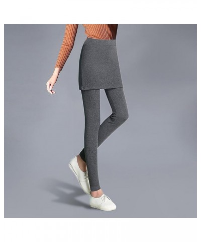 Women's Fleece Lined Skort Skirt and Leggings Full Length Fashion Streetwear Street Daily Ash Fall Winter 3X Ae-grey $16.48 L...