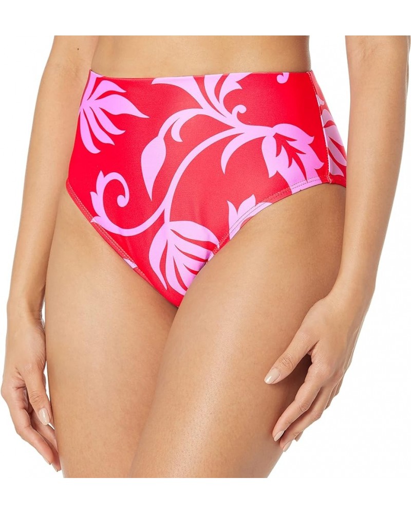 Women's Standard Fiji Rock High Waist Pant Hibiscus Red $5.22 Swimsuits