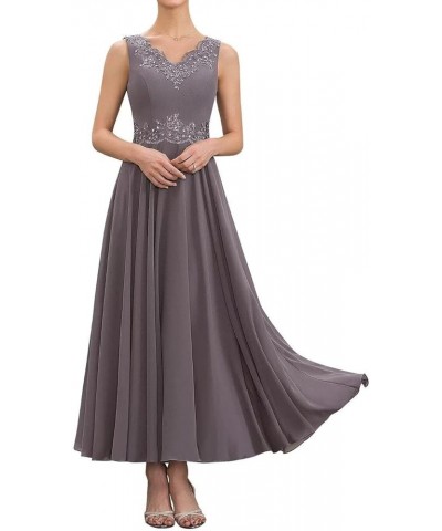 Mother of The Bride Dresses Tea Length with Jacket for Women Chiffon Lace Wedding Guest Formal Dress Plum $42.11 Dresses