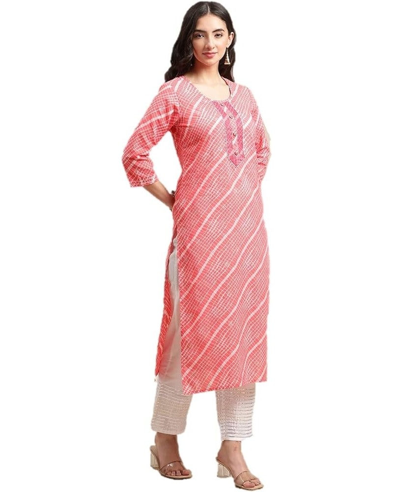 kurti set for women indian style party wear kurta set for women ready to wear Peach-coloured & White $34.64 Tops