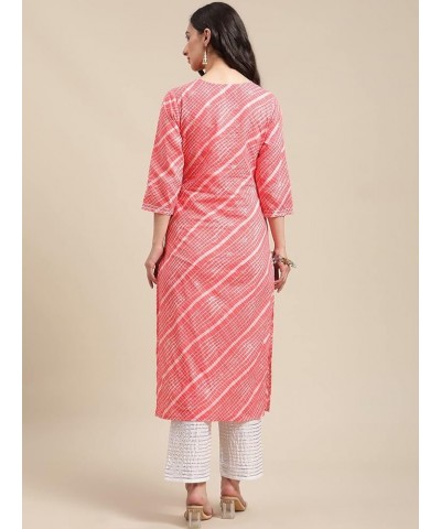 kurti set for women indian style party wear kurta set for women ready to wear Peach-coloured & White $34.64 Tops