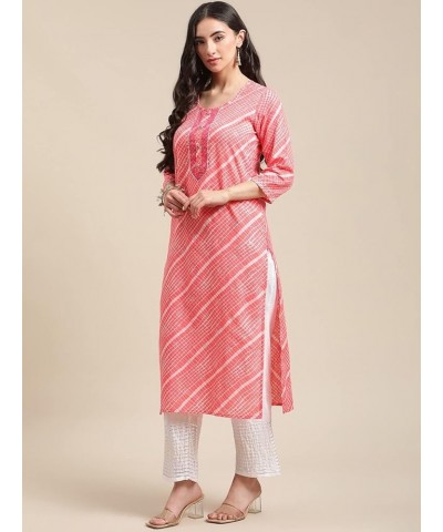 kurti set for women indian style party wear kurta set for women ready to wear Peach-coloured & White $34.64 Tops