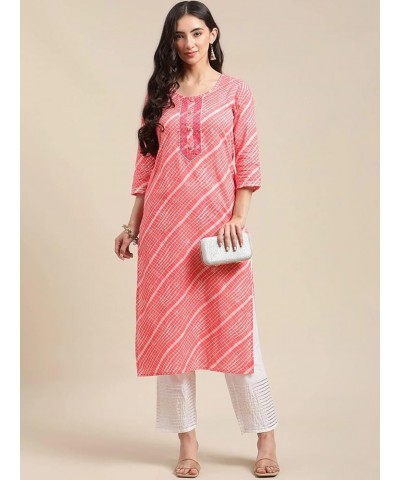 kurti set for women indian style party wear kurta set for women ready to wear Peach-coloured & White $34.64 Tops