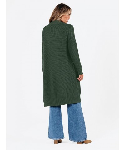 Women's Oversized Slouchy Knit Chunky Open Front Sweater Coat with Pockets Olive $24.25 Sweaters