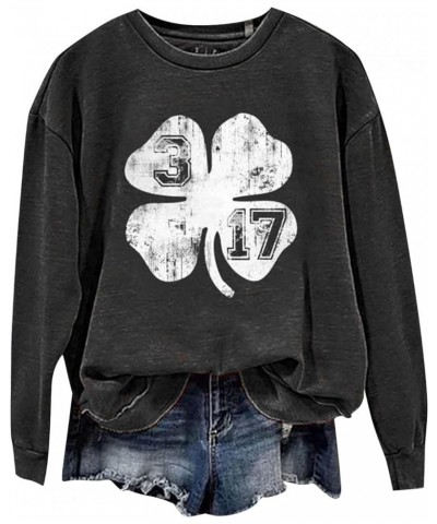 St Patricks Day/Easter Shirt For Women: Fashionable Casual Long Sleeve Crewneck Trendy Sweatshirts Spring Fall 1-dark Gray $7...