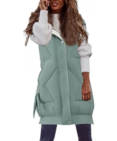 Long Puffer Vest for Women Sleeveless Corduroy Puffer Jacket Quilted Vests Lightweight Winter Vests Outerwear Sleeveless Puff...