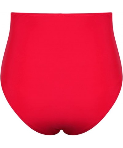 Women's High Waisted Bikini Bottom Retro High Cut Bathing Suit Bottom Ruched Tummy Control Swim Shorts Red $13.50 Swimsuits