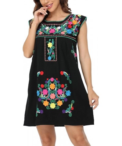 Women's Casual Boxy Fit Skirts Mexican Embroidered Peasant Dresse Bxq223-bkg $10.00 Skirts