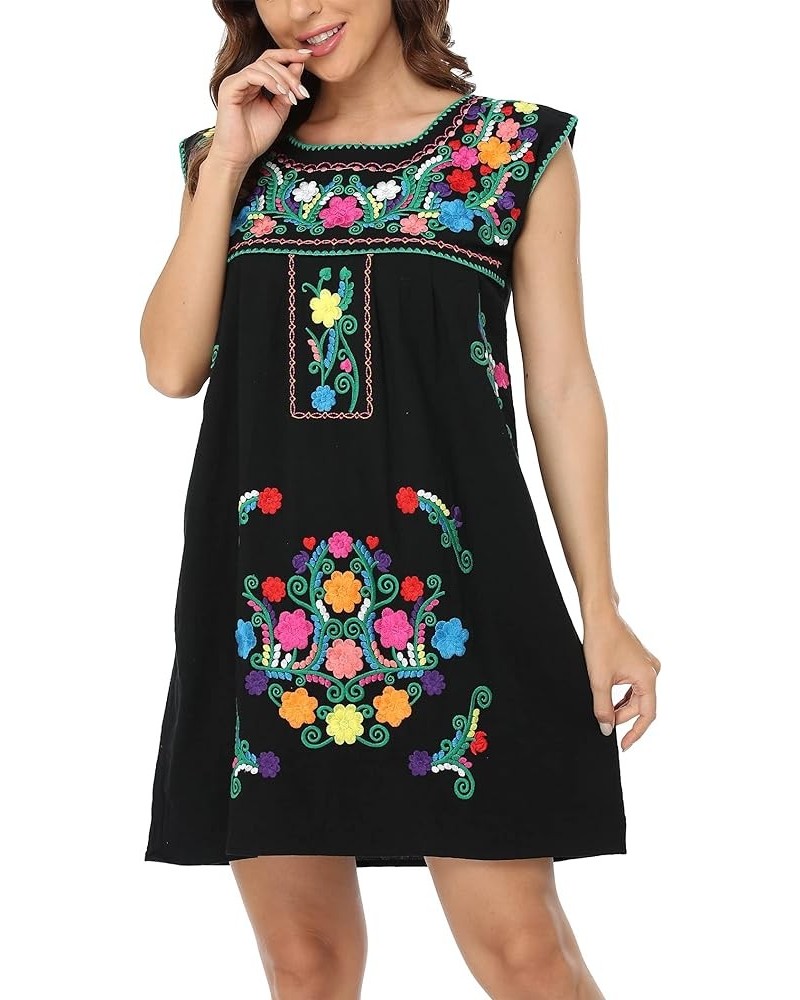 Women's Casual Boxy Fit Skirts Mexican Embroidered Peasant Dresse Bxq223-bkg $10.00 Skirts