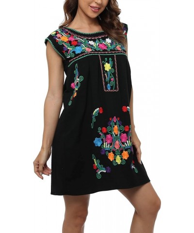 Women's Casual Boxy Fit Skirts Mexican Embroidered Peasant Dresse Bxq223-bkg $10.00 Skirts