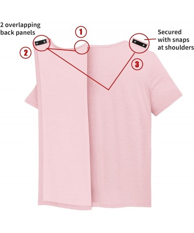 Unisex Post Surgery Shirts Tear Away Surgical Shirt After Shoulder Surgery Snap Open-Back Adaptive Clothing Light Pink $16.56...