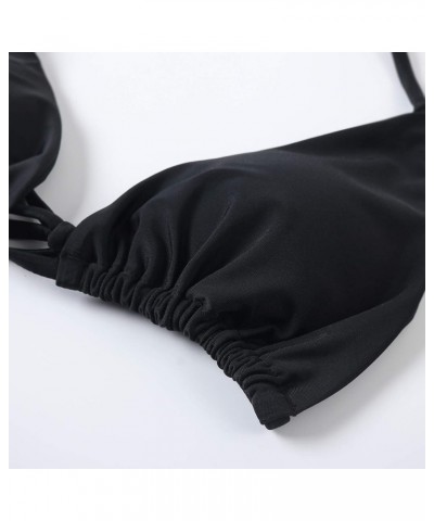 Women Sexy Brazilian Bikini 2 Piece Spaghetti Strap Top Thong Swimsuit Bathing Suit Black $17.04 Swimsuits