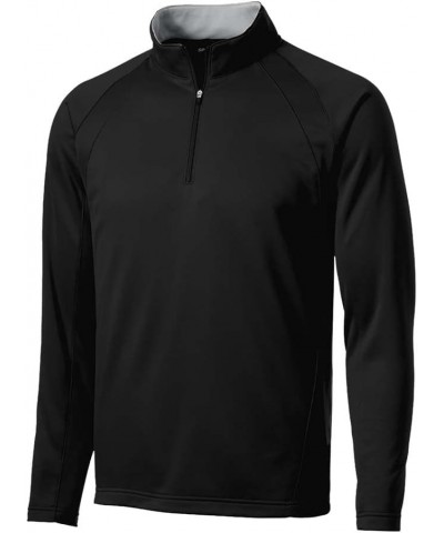 Men's Sport Wick 1/4 Zip Fleece Pullover Black | Silver $17.57 Jackets