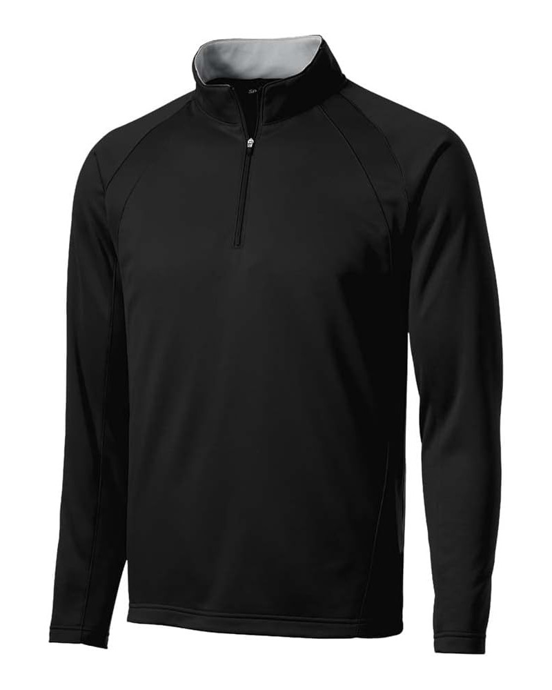 Men's Sport Wick 1/4 Zip Fleece Pullover Black | Silver $17.57 Jackets