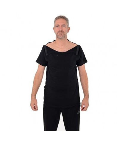 Post Surgery Recovery Tshirt Snap Open Tearaway Shirt (Large, Black/Men) Small Black/Men $13.99 T-Shirts