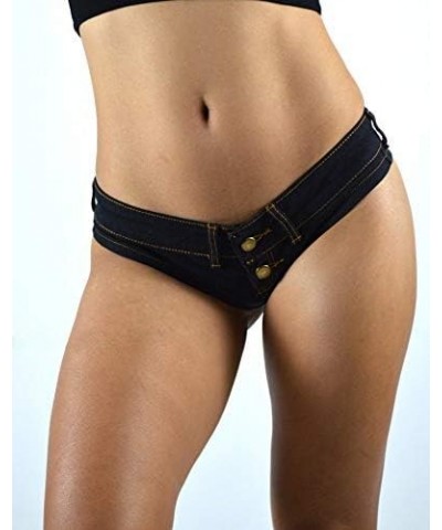 Women's Sexy Low Waisted Stretch Mini Denim Shorts Hot Pants Clubwear Black $8.82 Shorts