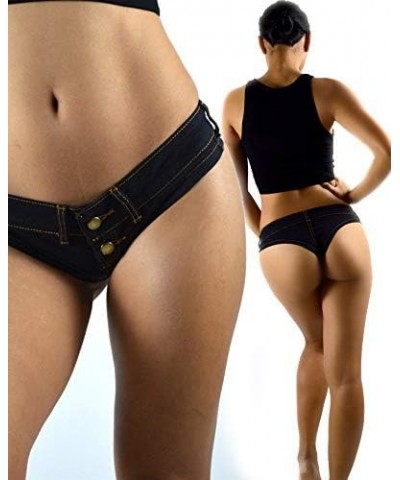 Women's Sexy Low Waisted Stretch Mini Denim Shorts Hot Pants Clubwear Black $8.82 Shorts