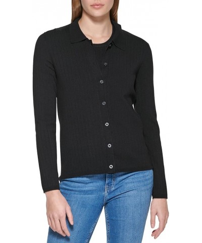 Women's Cardigan Collar Black $30.43 Sweaters