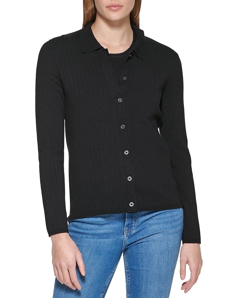 Women's Cardigan Collar Black $30.43 Sweaters