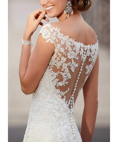 Women's Beach Wedding Dresses for Bride 2024 Long Lace Wedding Bridal Gowns YZTSWD057 A-ivory $57.35 Dresses