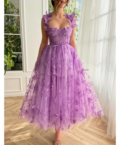 3D Butterfly Lace Appliques Prom Dresses for Women Tulle Wedding Dress Long Ball Gown Homecoming Dress Sage Green-a $46.55 Dr...