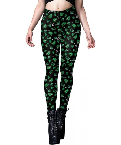 St Patricks Day Leggings for Women Tummy Control Green Irish Shamrock Legging St. Patrick's Clover Tights Running Pants Z04-b...