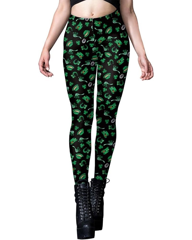 St Patricks Day Leggings for Women Tummy Control Green Irish Shamrock Legging St. Patrick's Clover Tights Running Pants Z04-b...