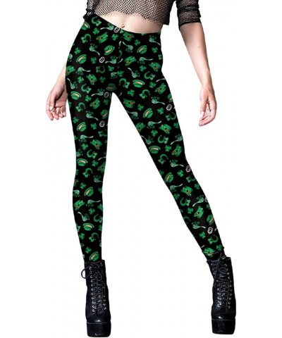 St Patricks Day Leggings for Women Tummy Control Green Irish Shamrock Legging St. Patrick's Clover Tights Running Pants Z04-b...