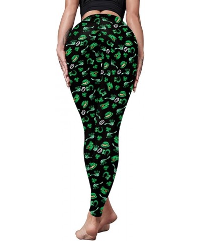 St Patricks Day Leggings for Women Tummy Control Green Irish Shamrock Legging St. Patrick's Clover Tights Running Pants Z04-b...