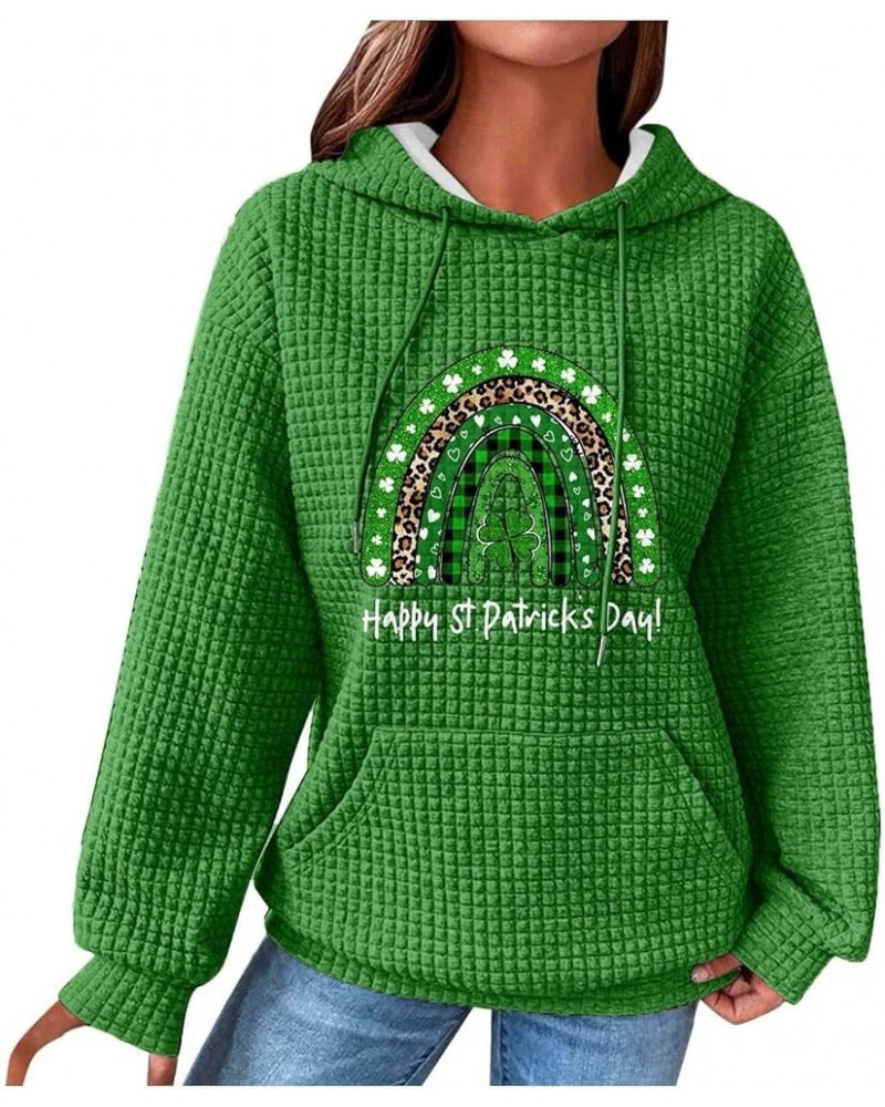 Happy St Patricks Day Hoodies Women Irish Shamrock Flag Graphic Tee Cute Heart Lucky Tops Plus Size Waffle Sweatshirts Gifts ...