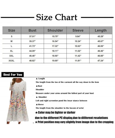 Dresses for Women 2023 Summer Boho O-Neck Pocket Dress Casual Print Short Crewneck Spring Dress Mother's Gift 09-white $9.40 ...