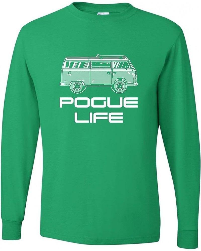 Pogue Life Surf Van Adult Long Sleeve T-Shirt Kelly $12.31 T-Shirts