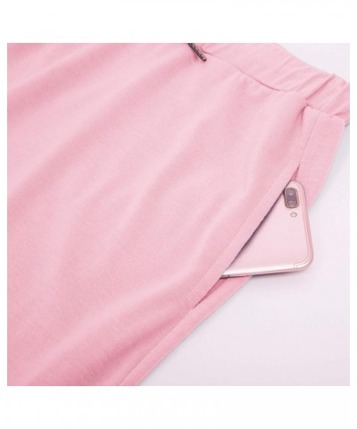 Women's Stretchy Knee Length Skirts Athletic Skorts for Woman Drawstring Waist with Mesh Shorts Pockets Light Pink $15.05 Skorts