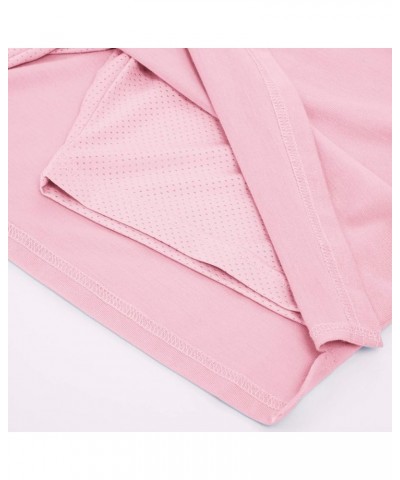 Women's Stretchy Knee Length Skirts Athletic Skorts for Woman Drawstring Waist with Mesh Shorts Pockets Light Pink $15.05 Skorts