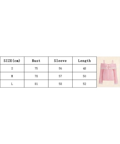 Women Sexy Off Shoulder Tops Y2k Slim Fit Long Sleeve Shirt Vintage Ribbed Knit Crop Tee Solid Sweater Streetwear A2-lace Tri...