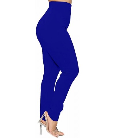 Women's Two Piece Open Front Long Sleeve Blazer and Pant Set Slim Fit Suit Pants Royal Blue $16.77 Suits