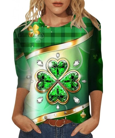 St Patricks Day Shirt Women Clover Printing Crew Neck Pullover Sweatshirt Raglan Lightweight Vintage Shamrock Tops D_x $5.35 ...