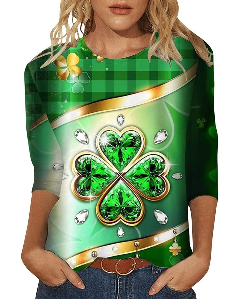 St Patricks Day Shirt Women Clover Printing Crew Neck Pullover Sweatshirt Raglan Lightweight Vintage Shamrock Tops D_x $5.35 ...