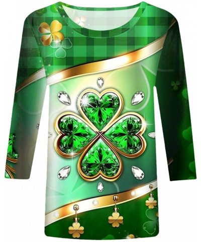 St Patricks Day Shirt Women Clover Printing Crew Neck Pullover Sweatshirt Raglan Lightweight Vintage Shamrock Tops D_x $5.35 ...