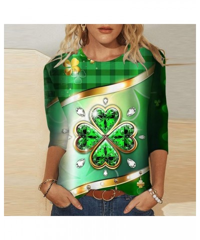 St Patricks Day Shirt Women Clover Printing Crew Neck Pullover Sweatshirt Raglan Lightweight Vintage Shamrock Tops D_x $5.35 ...