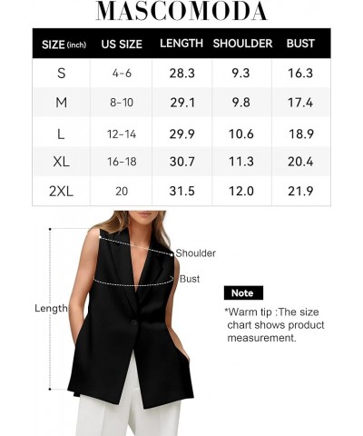 Womens Fashion 2024 Sleeveless Blazer Vest Spring Casual Open Front Lapel V Neck Office Waistcoat Long Vests Black $16.65 Vests