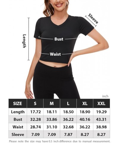 5-Pack Crop Workout T Shirt for Women Short Sleeve Cropped Top Slim Fitted Tees Dry Fit Shirts Black/White/Gray/Purple/Rose P...