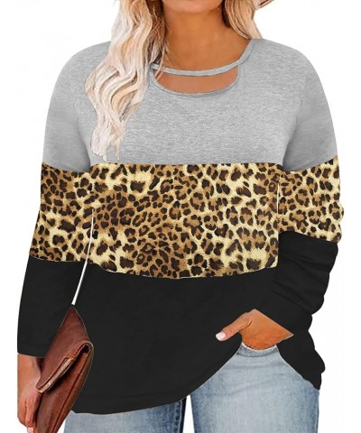 Women's Plus Size Floral/Criss cross Blouses Crew Neck Tunic Flowy Swing Short Sleeve Long T Shirts L-5XL A6z-leopard $8.05 Tops