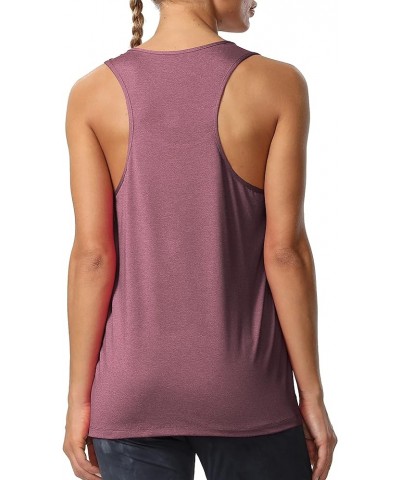 Workout Long Tank Tops for Women Plus Size Loose Fit Athletic Exercise Gym Muscle Sleeveless Shirts Tops Racerback-light Wine...