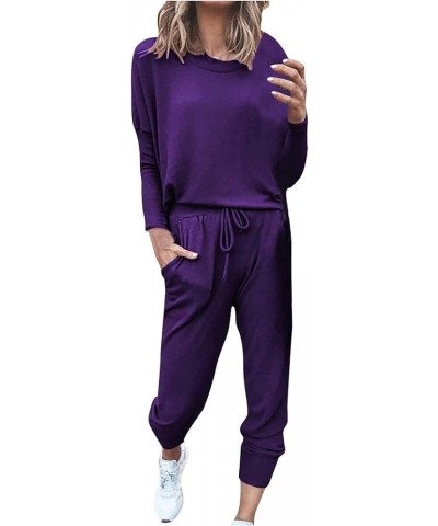 Sweatsuit for Women Casual Long Sleeve 2 Piece Set Crewneck Loose Pullover and Drawstring Sweatpants Sport Outfits Womens 2 P...