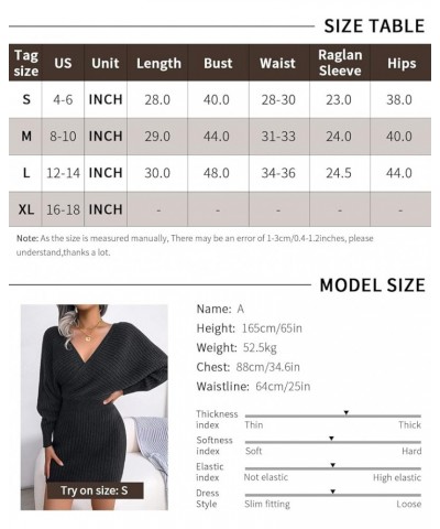 Women Sweater Dresses Cocktail V Neck Knitted Dress Sweater Sheath Dress Black(deep V Neck) $25.19 Sweaters