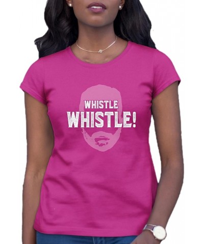 Whistle Funny Soccer Coach Mens Women Youth T-Shirt Women Cyber Pink $13.62 T-Shirts