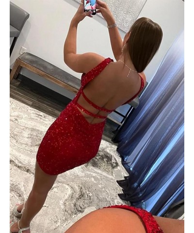 Women's Halter Homecoming Dresses Short for Teens Sparkly Sequins Open Back Formal Cocktail Gown Wisteria $24.75 Dresses