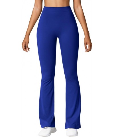 Womens Flare Yoga Pants with Pockets Wide Leg Leggings Comfy High Waisted Long Pants Casual Bootcut Pants 6-blue $8.06 Pants